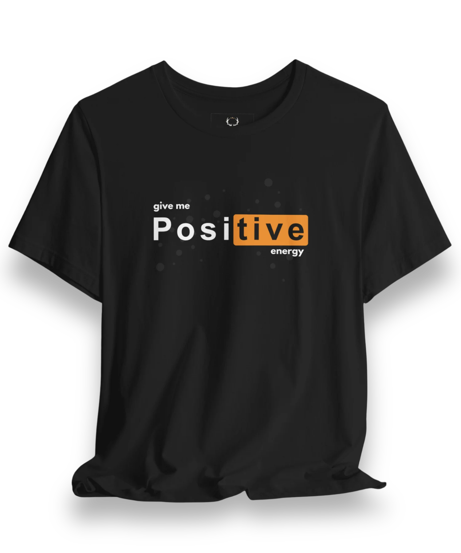 Black Positive Energy T-Shirt with motivational typography, designed for streetwear fashion lovers who embrace positivity and resilience daily.