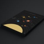 Informative planet orbit facts poster with distances, asteroid belt, and relative planetary positions.