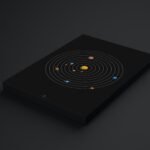 Modern astronomy wall art print featuring Sun-centered planetary orbit chart for space lovers and students.