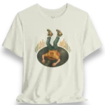 Vinyl Record EDM DJ Graphic Tee featuring retro record design and audio wave art, perfect streetwear for music producers and rave culture fans.