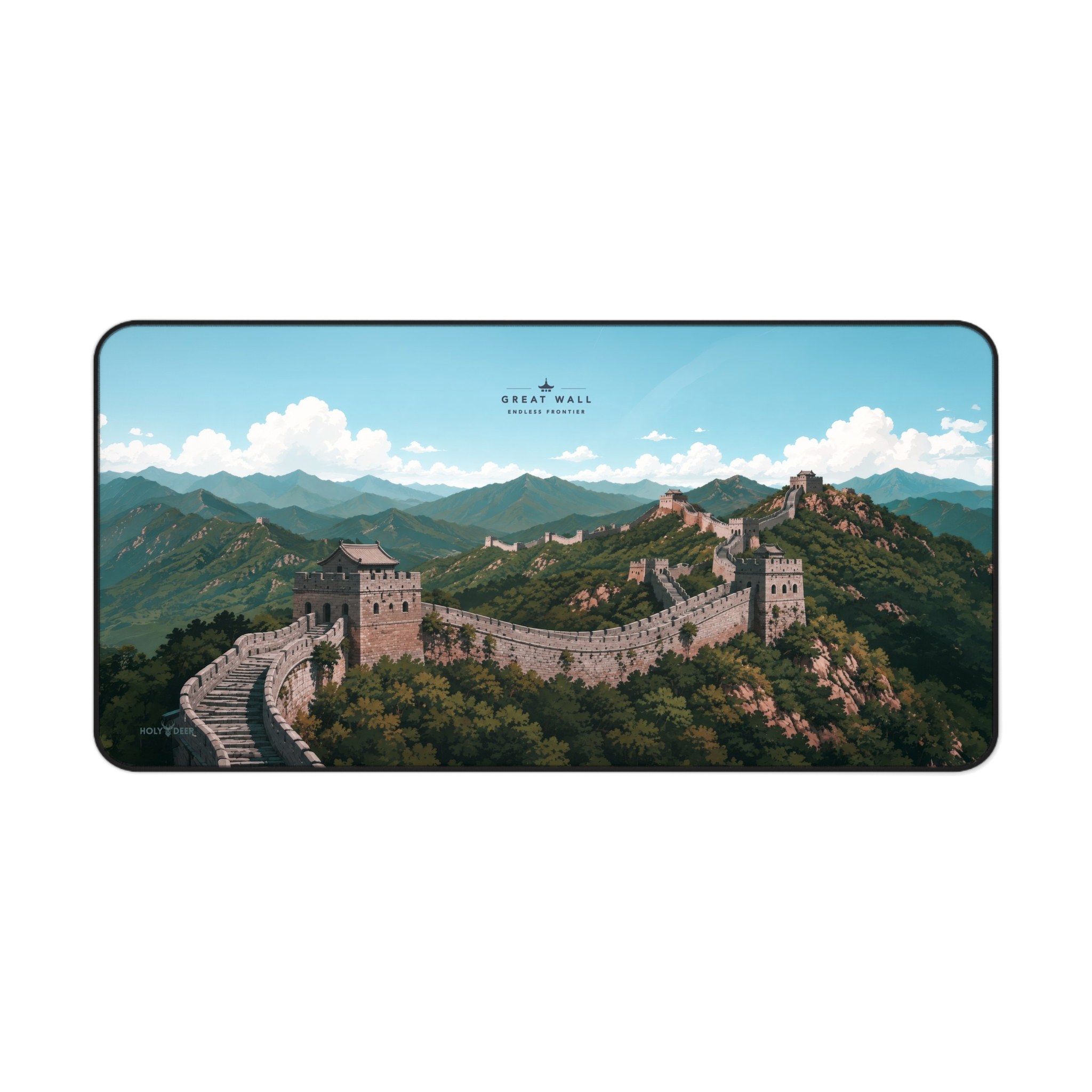 Great Wall landscape mouse pad with mountain scenery and watchtowers for a desk with a travel-inspired theme